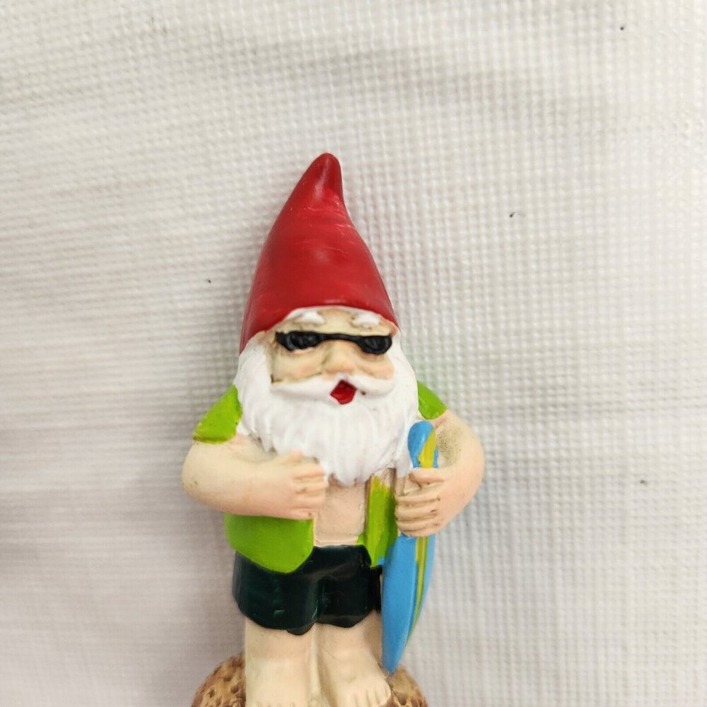 Gnome Surfer Dude Flower Pot Planter Statue Decor - Picture 3 of 7